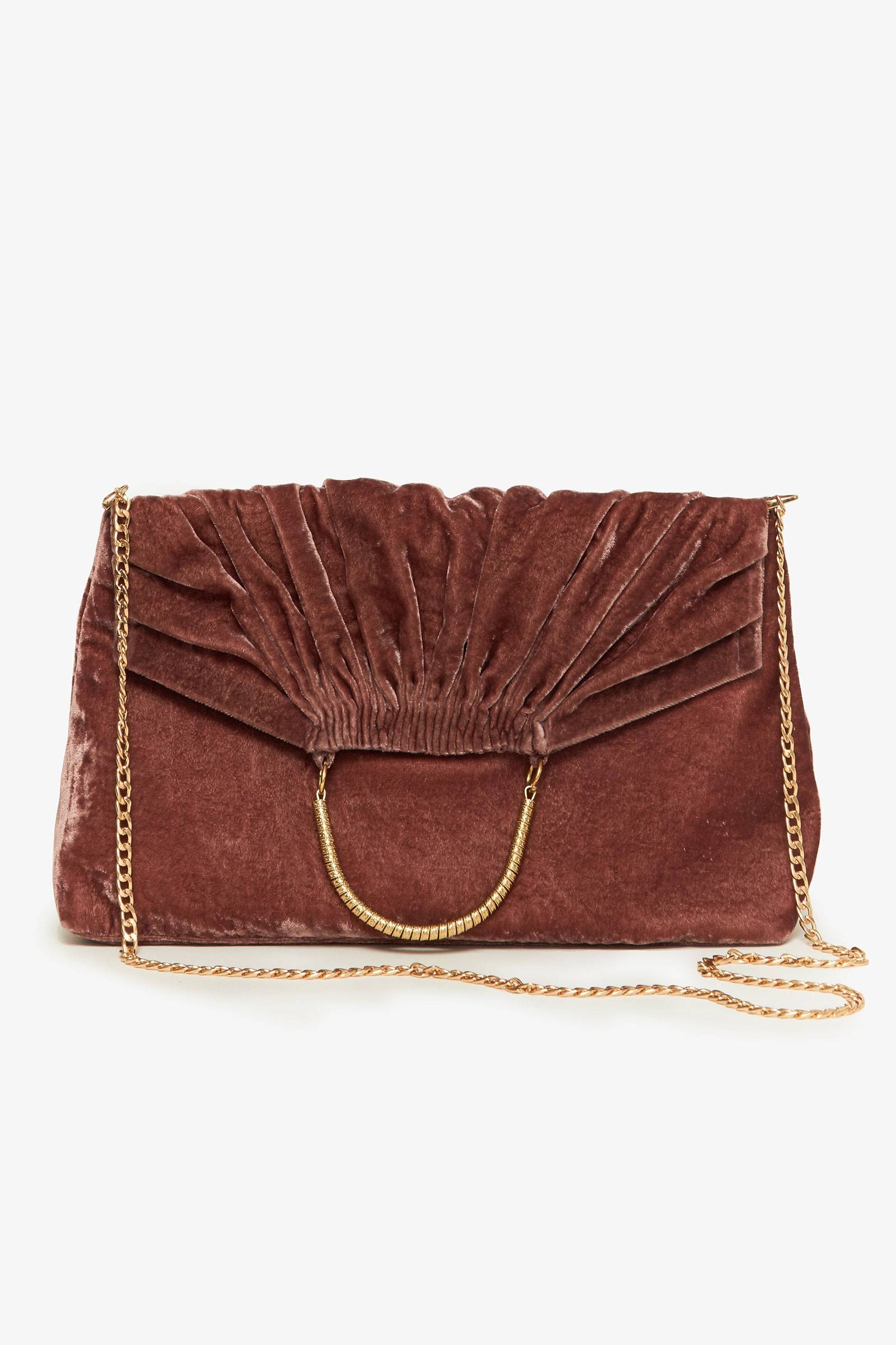 HALILA VELVET FOLDOVER CROSSBODY BAG