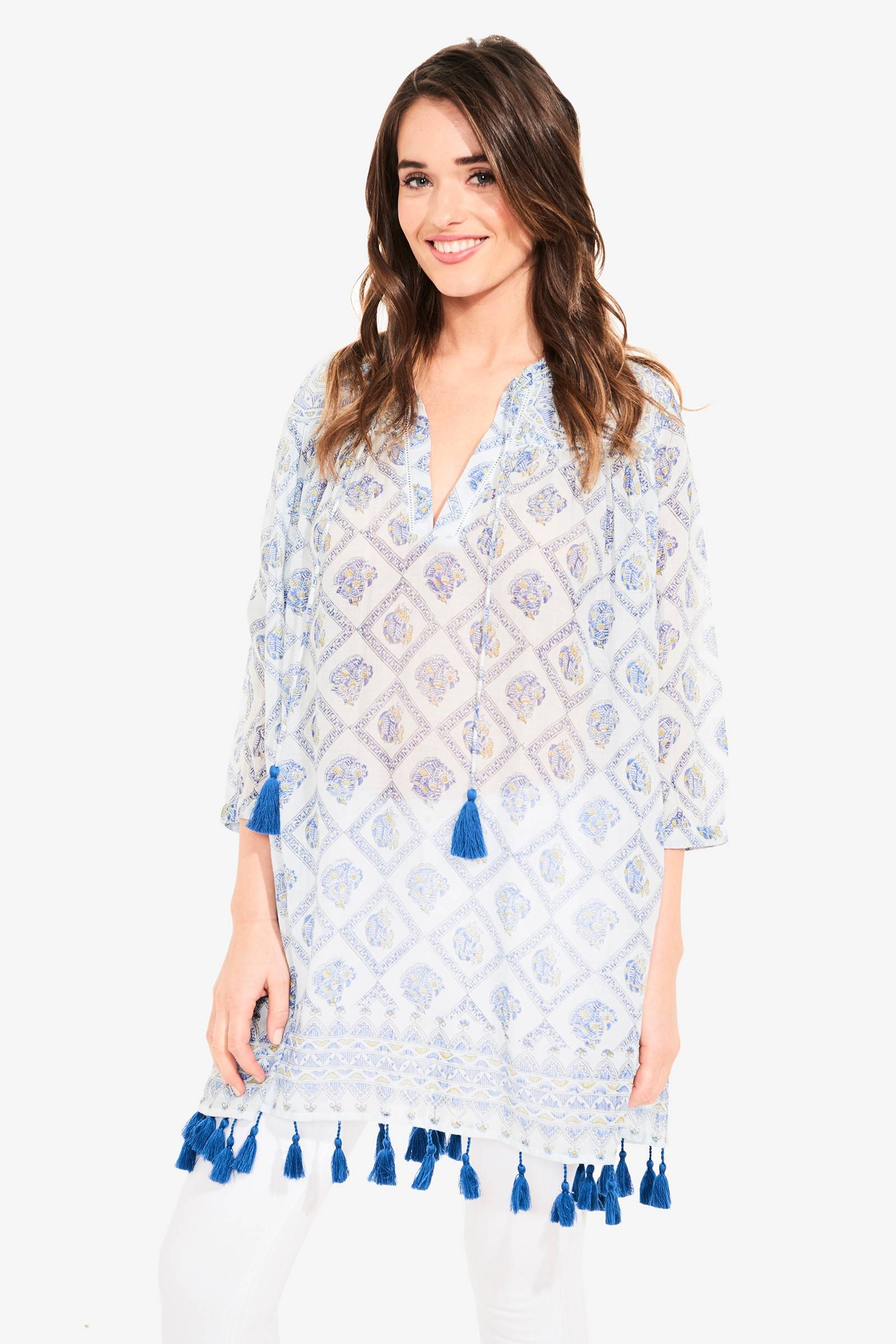 SERAFINA TUNIC W TASSELS ASVIKA