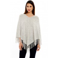 SPECKLED FRINGE PONCHO 