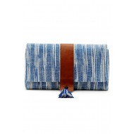 OVERSIZED IKAT STRIPE CLUTCH