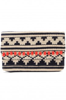 DHURRIE GEO BEADED CLUTCH