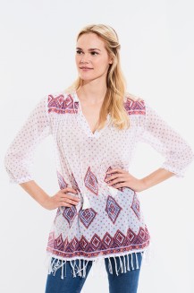 SERAFINA TUNIC W FRINGES VALENSOL