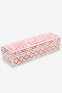 SML STORAGE BOX BONE INLAY FLORAL VINE