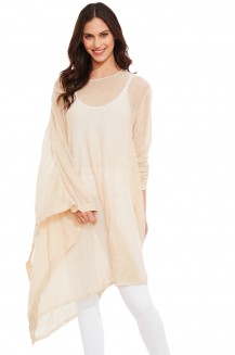 LOOPS LINEN SWEATER PONCHO