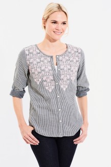 LOUISE EMB SHIRT SOLID