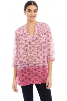 SERAFINA TUNIC W BORDER LENAPE SHADED  