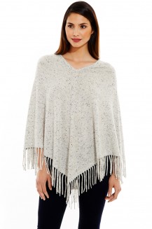SPECKLED FRINGE PONCHO 