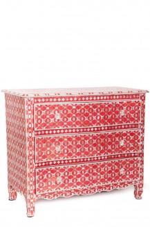 COMMODE MOP GEO PINK 3 DRAWER