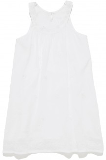 GIRLS PELLI EMB DRESS WHITE 