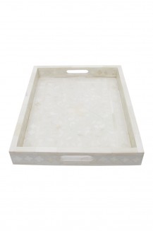 Bone Inlay Tray White/White