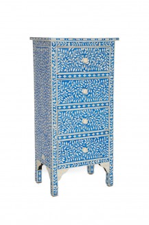 INLAY FLORAL TALL BOY BLUE WHITE