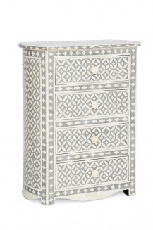 INLAY GEO TALL BOY GREY WHITE