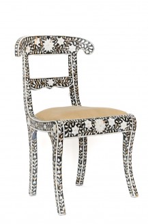 INLAY RAM CHAIR FLORAL GREY WHITE