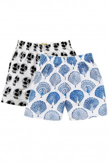 MENS BOXER SHORT SET OF 2 FAN/PAON