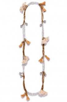 METALLIC POM POM NECKLACE