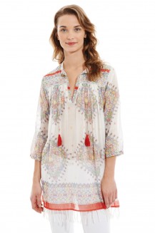 SERAFINA TUNIC W FRINGES RASKAAS