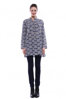 Gold Button Kurta Mai Blue